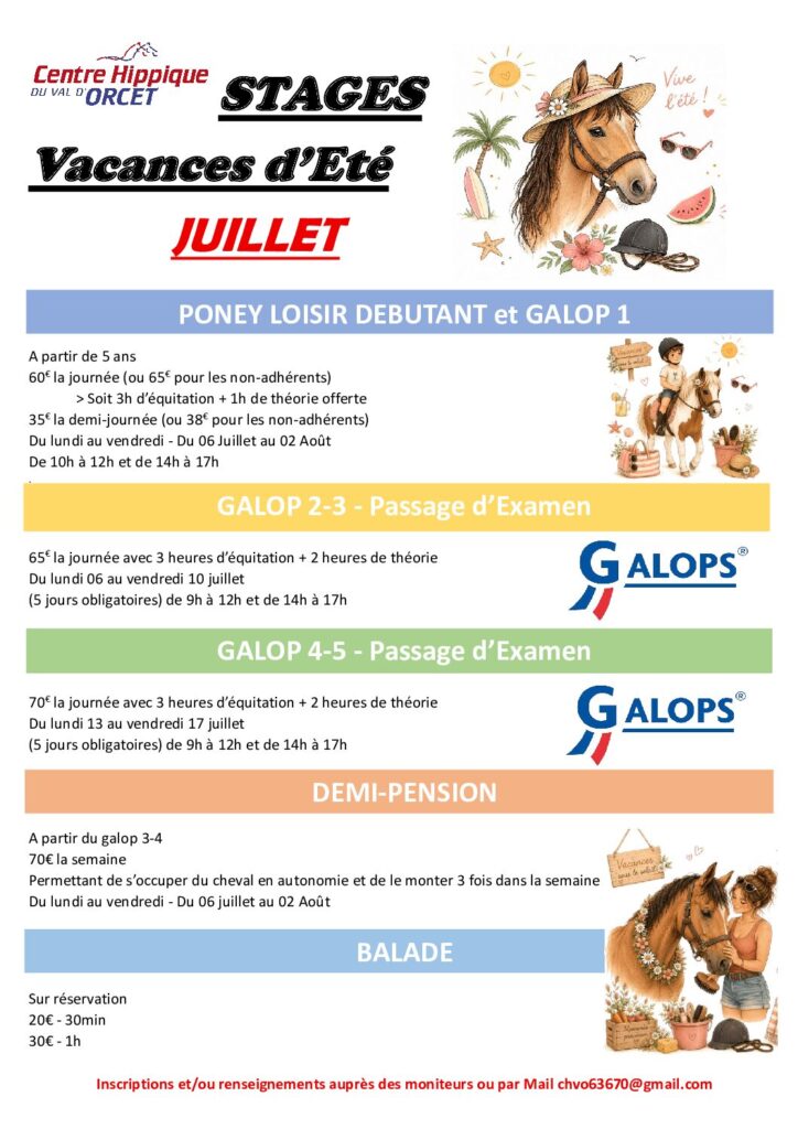STAGES Juillet pdf